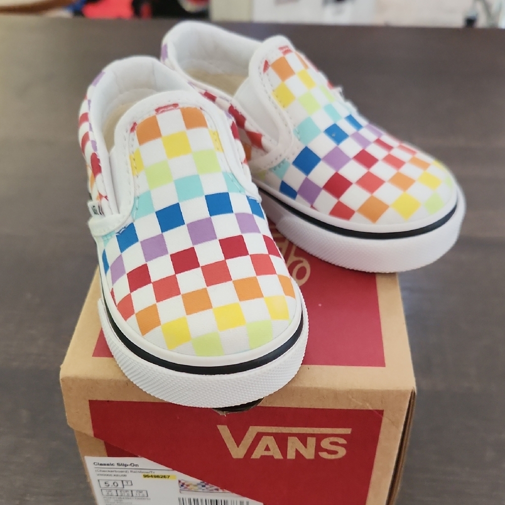 Vans Kids' Multicolor Checkered Slip-On Shoes